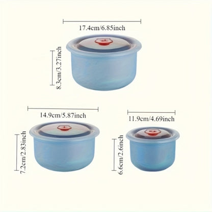 Refrigerator Storage Containers Large Capacity 3/4pcs Airtight - Keeps Fruit Vegetable Meat Egg Dumpling Fresh, Stackable Space-Saving Plastic Food Storage Boxes for Kitchen Fridge, Purple Green Blue Beige