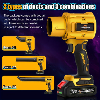 Cordless Handheld Leaf Blower & Air Duster – 45000RPM Turbo Motor, Dual Battery, Car Drying & Cleaning Blower