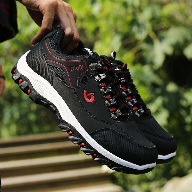 Men's Breathable Lace-Up Sneakers - PU Upper and EVA Insole