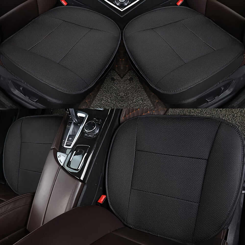 Premium PU Leather Car Seat Covers - Universal Fit, Full Surround Front Seat Cushion Protector, Breathable & Machine Washable, Durable, Padded, And Easy to Install, Available In Beige/Black/Gray