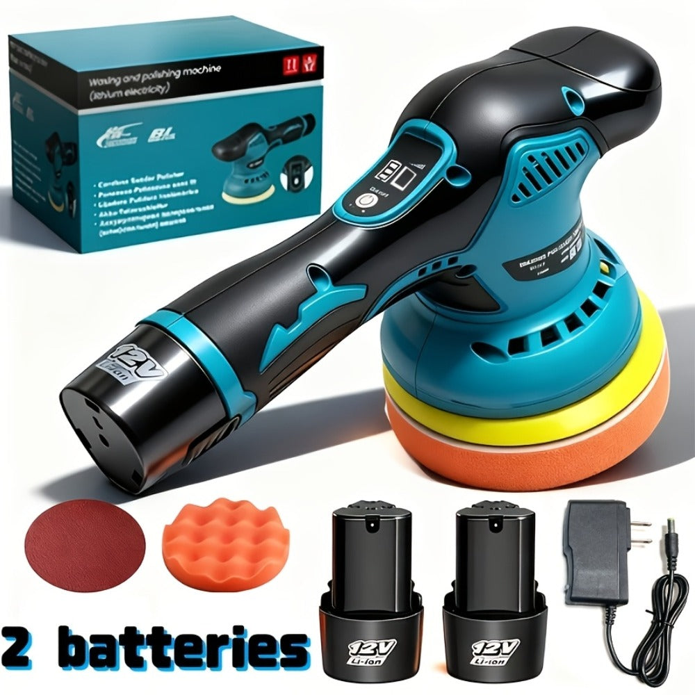Cordless Car Polisher 5-Inch 8-Speed up to 5000 RPM with Battery for Car Detailing Scratch Removal Paint Correction - Portable Buffer Polishing Machine