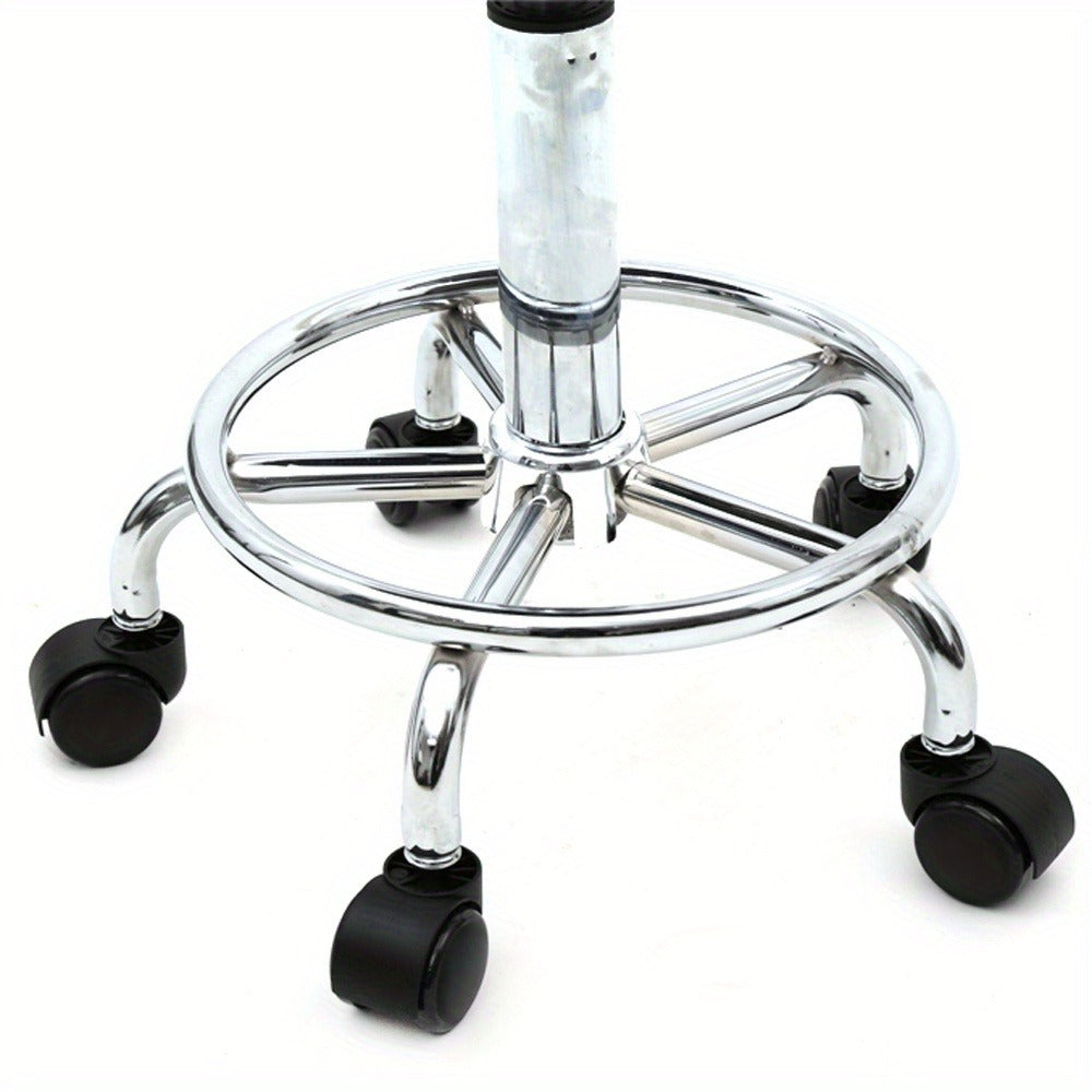 Saddle & Round Salon Stool with Backrest 360-Degree Swivel — Adjustable Height Professional Chair for Salon, Spa, Barber, Kitchen & Bistro, Black & White, 2 Styles