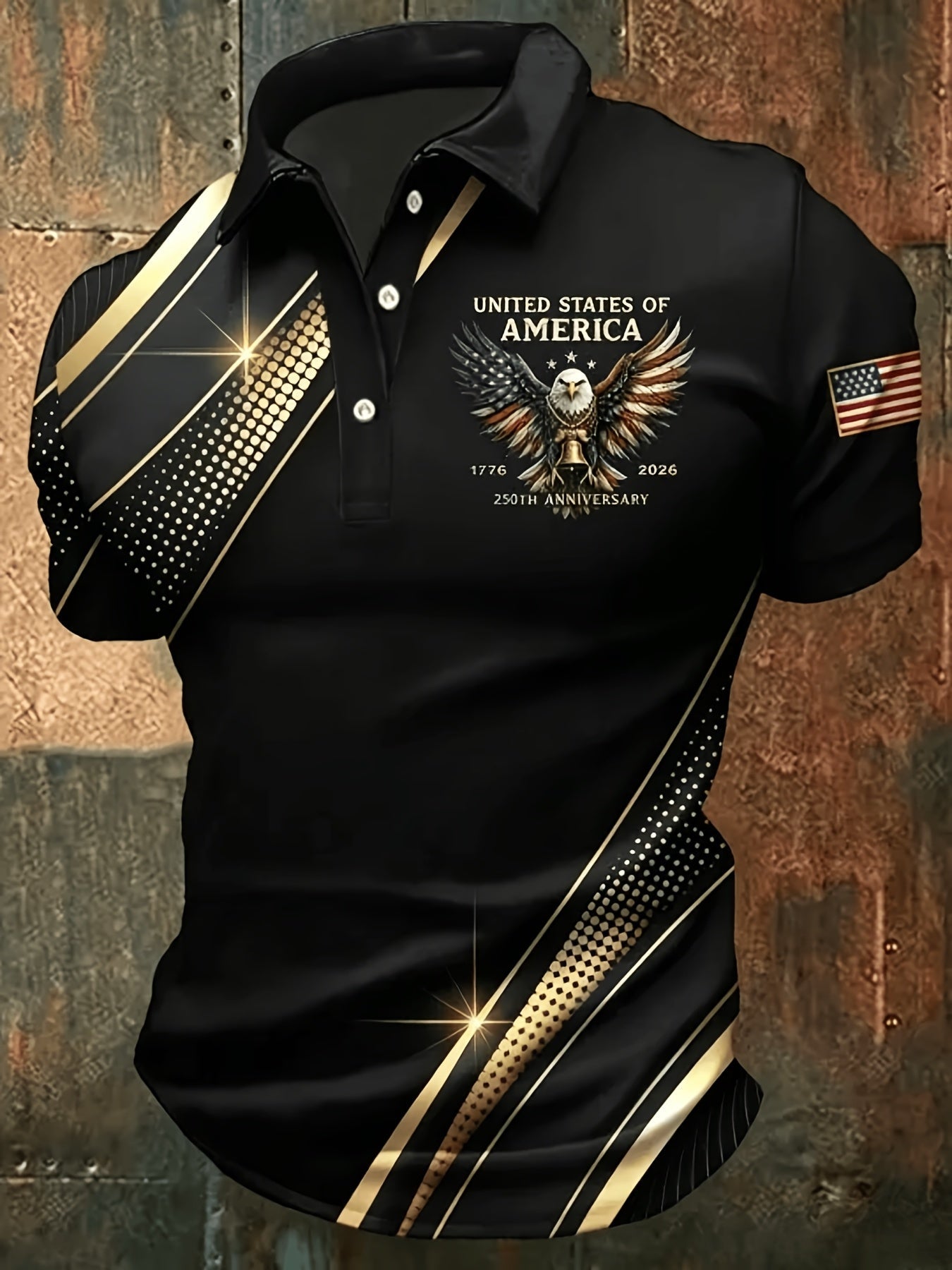 Men's Graphic Print Polo Shirt - Collared Short Sleeve 838373