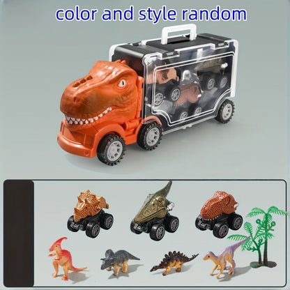 T-Rex Dinosaur Car Playset for Kids – Large Dino Truck with Mini Dinosaur Cars Figures & Accessories, Boys Dino Vehicle Toy Birthday Gift Ages 3 4 5 6