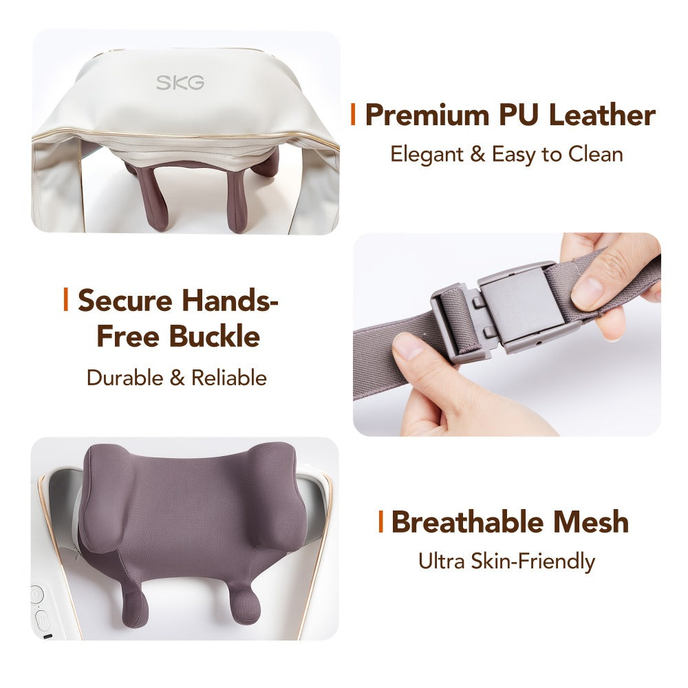 Wearable Neck & Shoulder Massager with Heat – 6D Bionic Hand Kneading Trapezius Massager, 9 Modes 3 Intensities 40-45°C Heat, Hands-Free Deep Tissue Massage for Home & Office, Gift for Women Men Mom