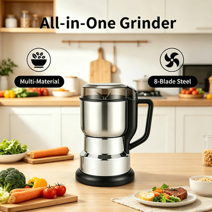 Electric Coffee Grinder 300W 25000RPM – 8-Blade Stainless Steel Spice & Grain Mill for Coffee Beans, Nuts, Spices | Home, Cafe & Camping