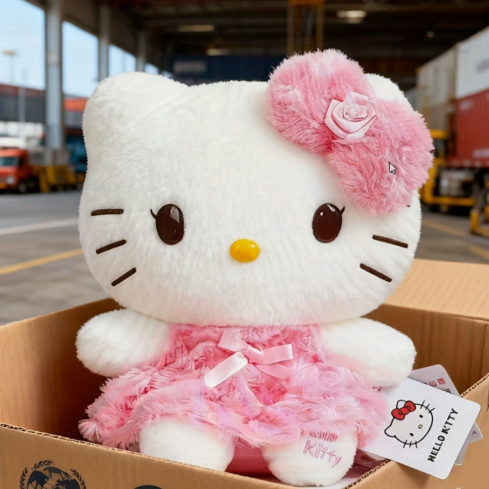 Hello Kitty Plush Toy 10 Inch Sanrio Kawaii Pink Rose Dress Stuffed Animal – Soft Cute Doll Gift for Girls, Kids & Teens, Birthday Christmas Valentine's Day