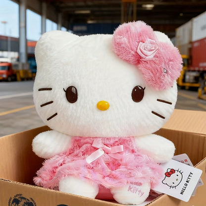 Hello Kitty Plush Toy 10 Inch Sanrio Kawaii Pink Rose Dress Stuffed Animal – Soft Cute Doll Gift for Girls, Kids & Teens, Birthday Christmas Valentine's Day