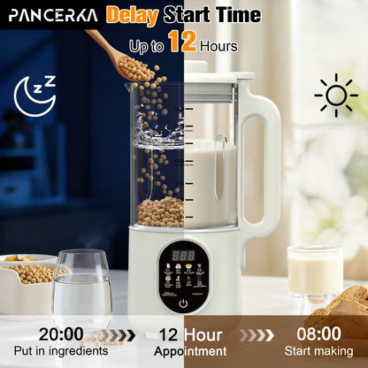 Nut Milk Maker Machine One-Touch Automatic - Multifunctional Plant-Based Milk Blender for Homemade Almond, Oat, Soy & Coconut Milk, High Capacity Countertop Blender for Dairy-Free Living