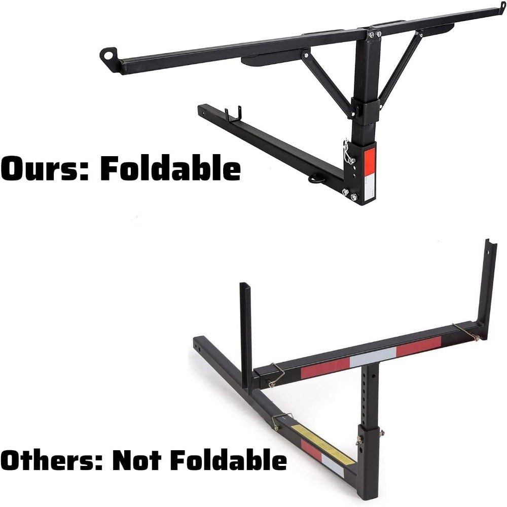 Truck Bed Hitch Extender 2 in 1 Design Foldable Extension Pickups Rack fits Canoe Boat Kayak ladder Lumber w/Flag Easy Installation with Hitch and Hardware (halloween & car accessories)