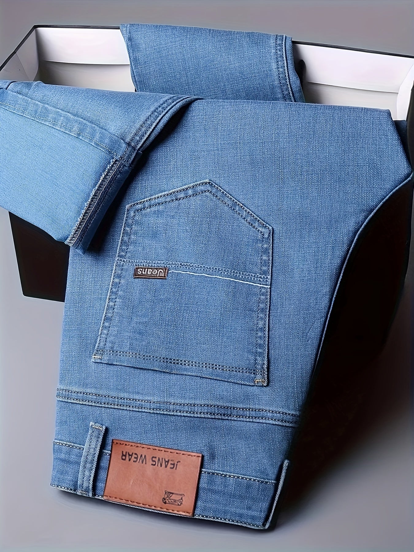 Men's Straight Leg Jeans - Black Denim Clean Finish Weekend