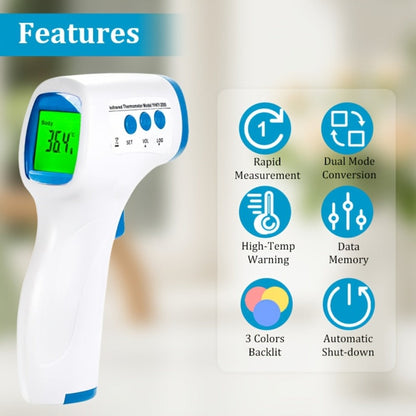Non-Contact Forehead Thermometer Digital Infrared – 1-Second Instant Reading, Fever Alarm, 3-in-1 Forehead & Object Mode, FSA HSA Eligible, Silent & Memory Mode, 3 Backlights