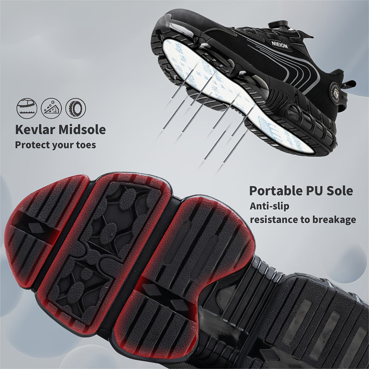 Unisex Work & Safety Shoes - Steel Toe Protection & Puncture Resistant