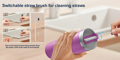 Electric Cup Scrubber Bottle Brush Cleaner – 2-Speed IPX6 Waterproof, Type-C Rechargeable, Deep Cleans 40oz Mugs, Tumblers & Hydration Bottles, Long Straw Brush Included, Wall Mount Storage, Kitchen Cleaning Tool