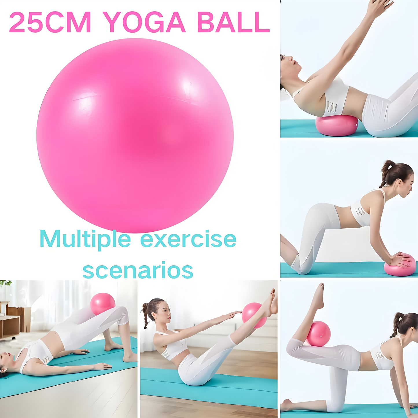 Yoga Fitness Set 11-Piece – Elastic & Resistance Bands, Yoga Ball, Stretching Band & Pilates Abdominal Hip Training Kit for Women Home Workout