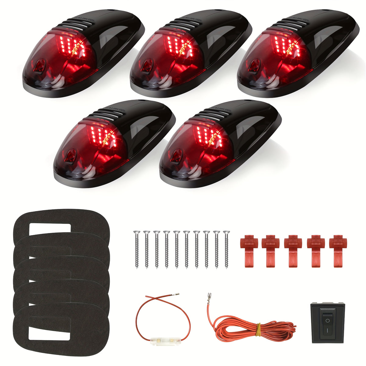 5pcs/Set 16/24 LED Roof Marker Light Bulbs, 12V Super Bright, Sturdy Construction, Easy Wiring Harness Replacement, Fits 2003-2018 1500 2500 3500 4500 5500 Pickup Trucks, Without Battery
