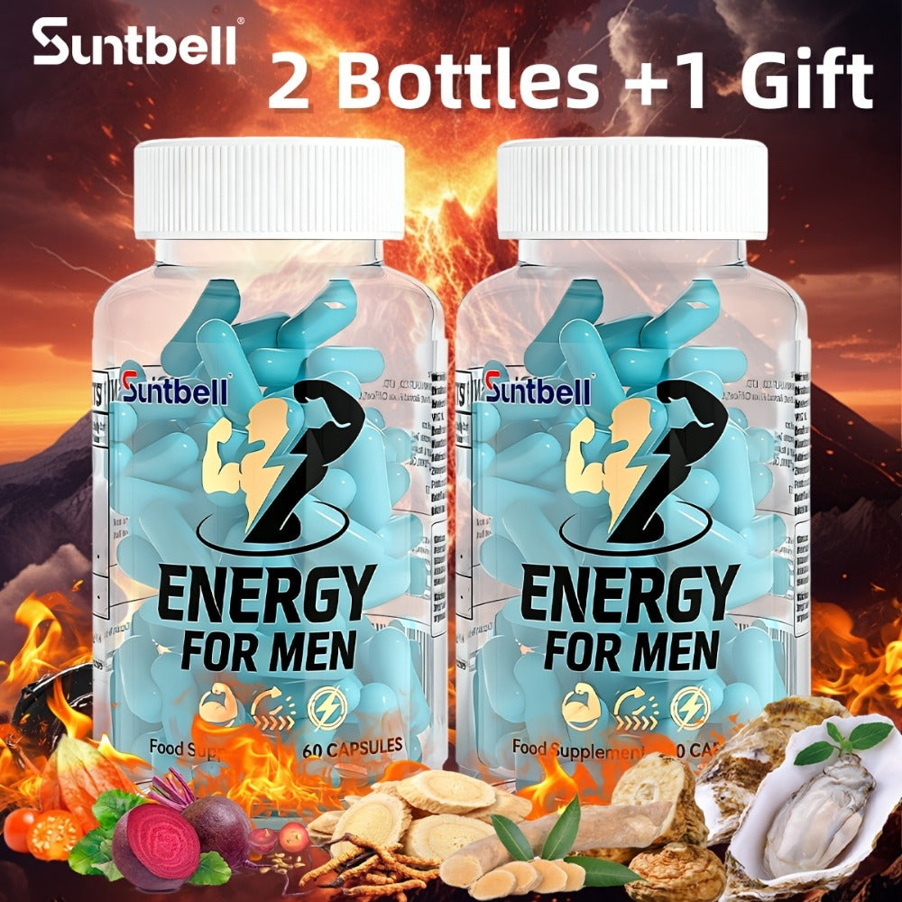 Men's Energy & Hormone Support Capsules 60ct – Horny Goat Weed, Tongkat Ali, Maca & L-Citrulline – Natural Vitality, Stamina & Performance Supplement for Men – Great Gift for Him