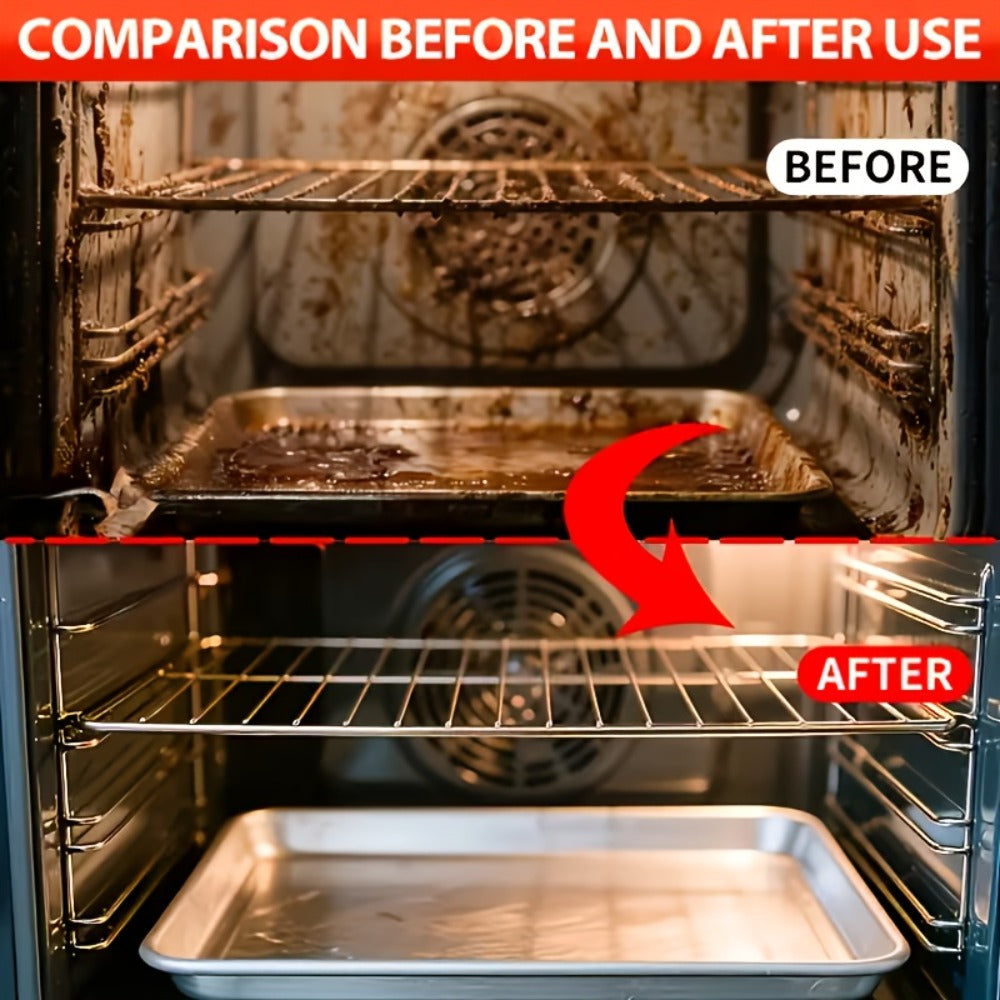 Kitchen Degreaser Spray Heavy Duty Oil Stain Remover Quick-Dissolving Formula for Stove Oven Microwave Cooktop Metal Surfaces Cuts Grease Refurbishes Appliances No Harsh Chemicals Includes Sponge Towel