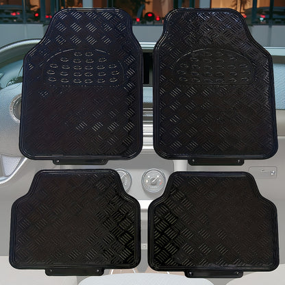 Waterproof Car Floor Mats 4pcs Set – PVC All-Weather Protection, Dustproof Easy-Clean Full Set for Cars, SUVs & Trucks, Anti-Slip, Multiple Colors Available