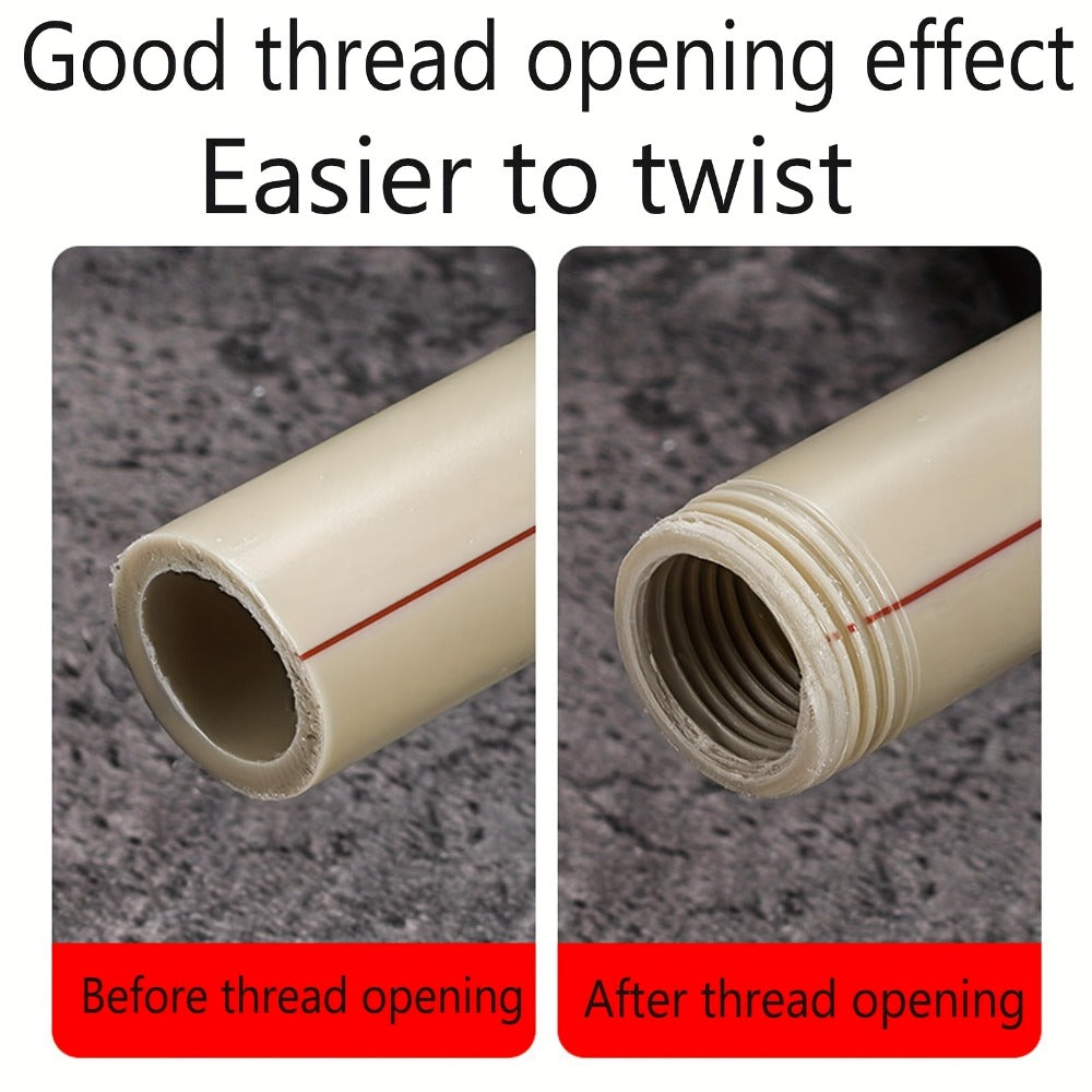 Pipe Thread Cutting Tool – High-Speed Steel Electric Drill Compatible PVC & Steel Pipe Threader, Inside & Outside Threading for 1/2" & 3/4" Pipes, Professional Plumbing & DIY Kit