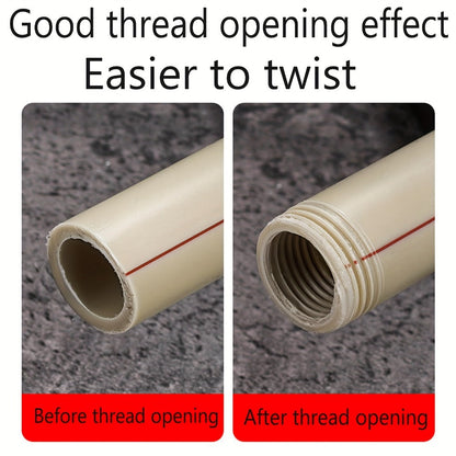 Pipe Thread Cutting Tool – High-Speed Steel Electric Drill Compatible PVC & Steel Pipe Threader, Inside & Outside Threading for 1/2" & 3/4" Pipes, Professional Plumbing & DIY Kit