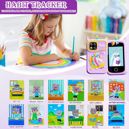 Kids Educational Smartphone Toy with 1080P HD Camera, 20 Mini-Games, Music, Stories & Habit Training – Learning Toy for Boys Girls Ages 3-14, Birthday Christmas Gift