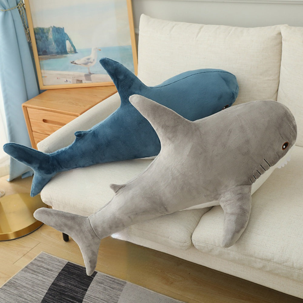 Shark Stuffed Animal Plush Pillow 24 Inch – Jumbo Soft Cute Shark Plush Toy for Kids Boys Girls Adults, Ocean Sea Animal Cuddle Pillow, Birthday Christmas Holiday Gift, Blue Grey Rainbow Colors