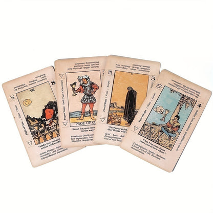 Tarot Cards 78-Card Deck with PDF Guidebook for Beginners – Complete Vintage Spiritual Reading Set, Full Major & Minor Arcana, Beginner-Friendly Gift for Women Teens Adults