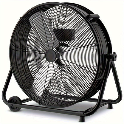 Industrial Drum Fan 24 & 30 Inch | High Velocity Floor Fan 9460-14000 CFM, 3-Speed Air Circulator with 180° Tilt for Warehouse, Garage, Workshop, Job Site & Large Space Cooling – Multiple Colors
