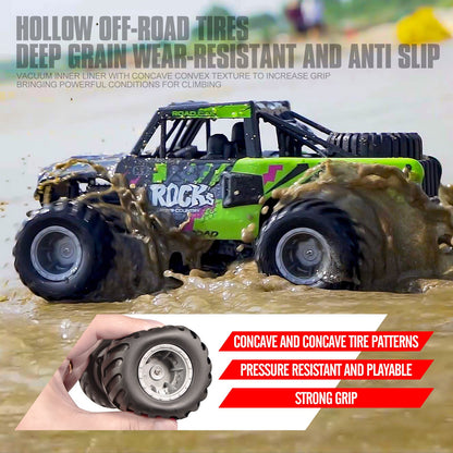 Amphibious RC Car 1:16 Scale 4WD Waterproof Land & Water Remote Control Monster Truck – 2 Rechargeable Batteries, All-Terrain RC Truck for Boys Kids Ages 4+, Birthday Christmas Gift