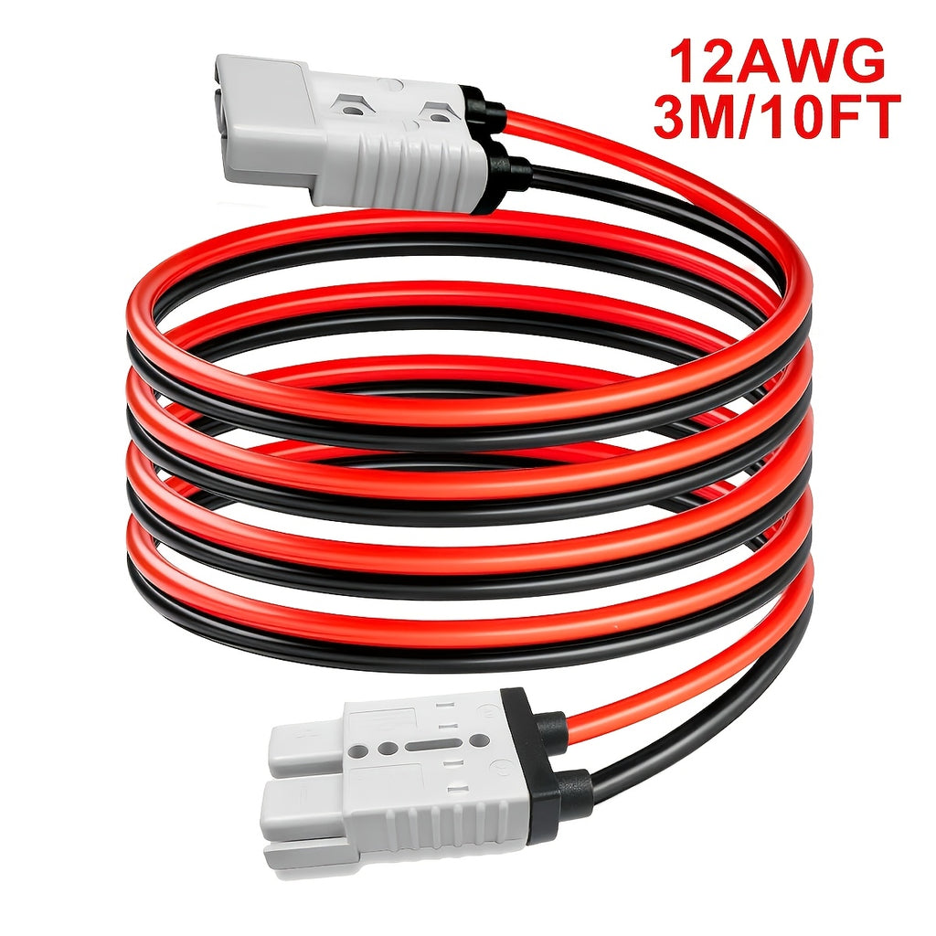 RV SB50A Connector Plug with Wire, Double SB50 Anderson Connector Cable, Quick Connection to Battery Harness, Forklift Plug Wire, One Pair of Fixed Power Forklift Connectors for Car Forklift