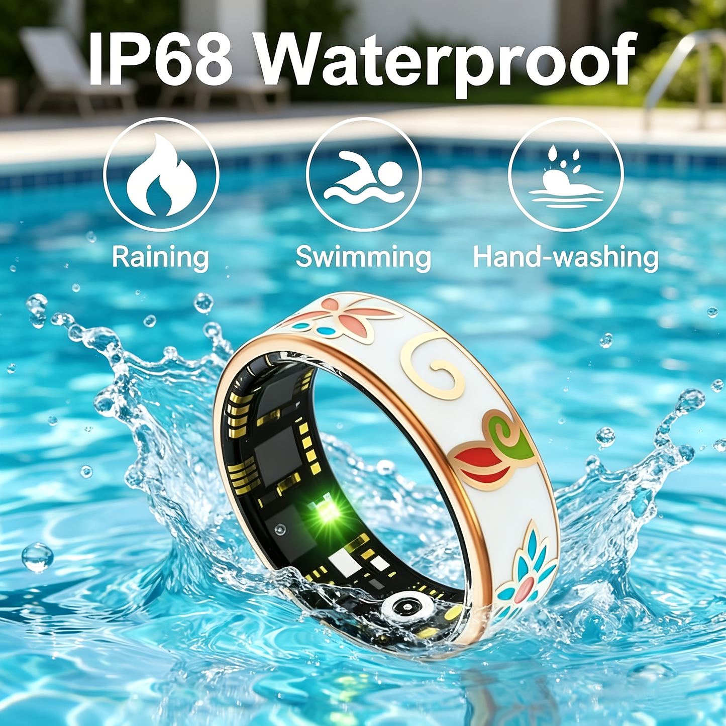 Health Tracking Smart Ring | Pedometer Sleep Calorie iOS Android