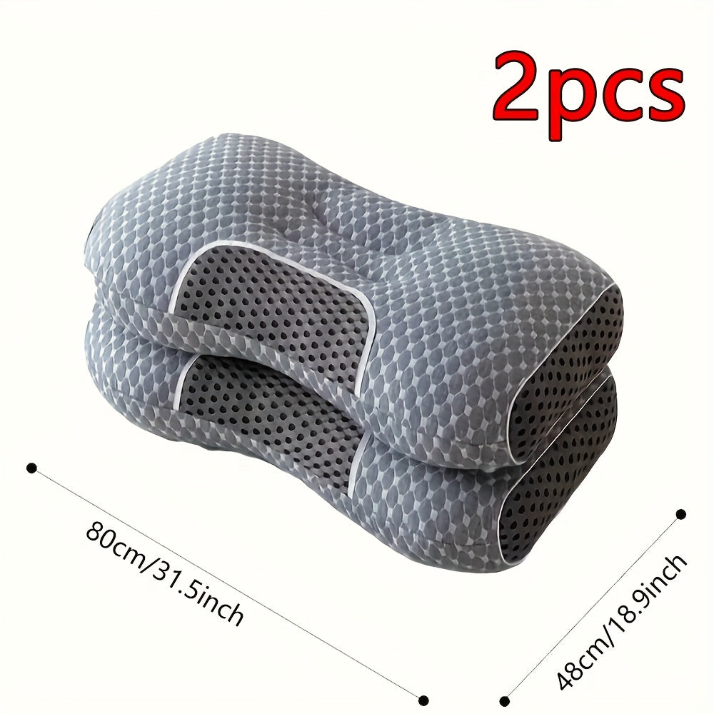 Cervical Contour Neck Massage Pillow – Ergonomic Bone-Shape Support with Detachable Moisture-Absorbing Cover | Soft High-Quality Pillow Core for Deep Sleep & Neck Pain Relief