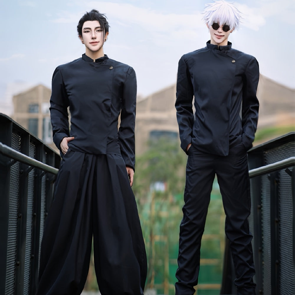 Jujutsu Kaisen Cosplay Costume Uniform – High School Satoru Gojo & Suguru Geto Outfit Set for Men, Anime Convention Halloween Gift, Sizes S to XXL