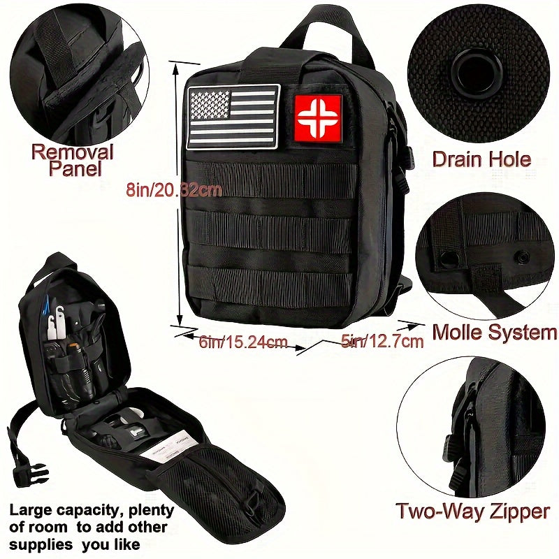 217 Piece Survival Kit with First Aid Kit & Molle Storage Bag - Emergency Gear Set for Camping, Hiking, Outdoor Adventure, Home & Office, Perfect Gift for Men, Dad, Husband, Son - Orange Green Khaki Black Red Camouflage
