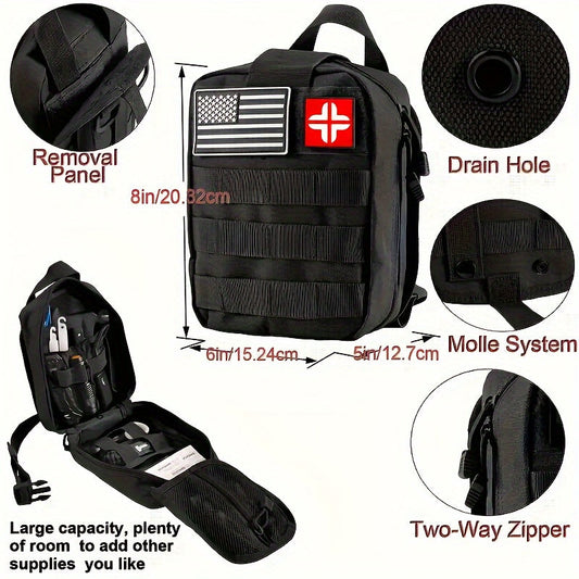 217 Piece Survival Kit with First Aid Kit & Molle Storage Bag - Emergency Gear Set for Camping, Hiking, Outdoor Adventure, Home & Office, Perfect Gift for Men, Dad, Husband, Son - Orange Green Khaki Black Red Camouflage