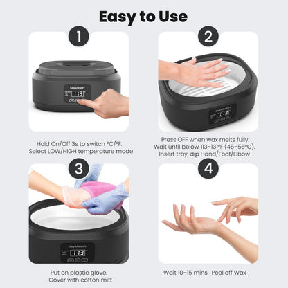 Paraffin Wax Warmer Kit 3000ml Touchscreen for Hands & Feet – Includes 6 Packs Refill Wax, Hot Wax Spa Bath for Arthritis Pain Relief & Deep Skin Moisturizing, Home Salon Use Purple Pink White Green Black