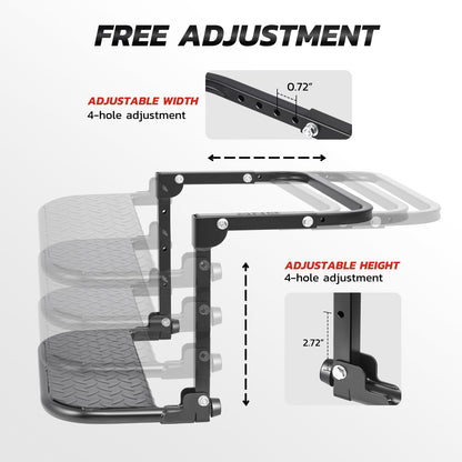 Folding Tire Step Adjustable Mounted Step for Car Pickup Truck SUV RVs, Heavy Duty, Fit Most Tire From 9'' to 13'', Max Capacity 330 lbs
