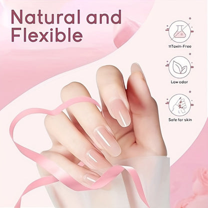 Poly Extension Gel Nail Kit 12 Colors Semi-Permanent Hard Fiber Gel – Easy DIY Nail Extension & Protection, Beginner-Friendly Starter Set for Home & Salon Nail Art