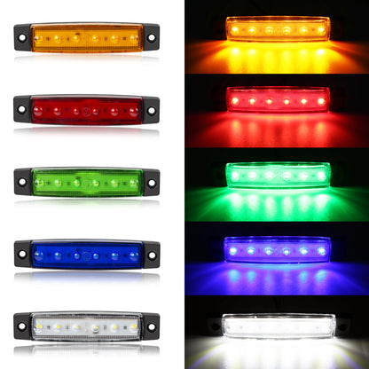 20pcs 12V (10 Red&10 Amber) 3.8" 6 LED Front Rear Side Marker Indicator Lights LED Lamp Indicator for Car Truck Trailer Lorry Bus -Bus Indicator Lights, Trailer Safety Lamps, Vibrant Lighting, High Brightness Leds, Durable Protective Casing