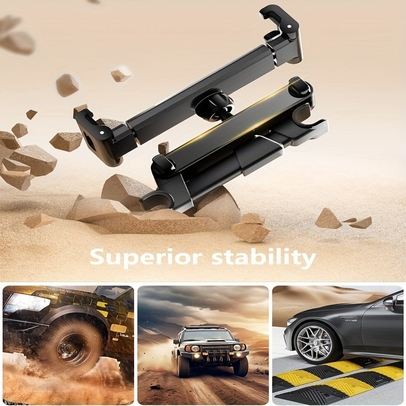 [Three In One Car Headrest Bracket] 360 Degree Rotation Adjustable, Suitable for 4.7 to 11 Inches, Car Phone Accessories, Rear Headrest, Extendable 360 ° Rotation Phone Bracket, Tablet Bracket, Car Seat, Rear Headrest Mounting Bracket