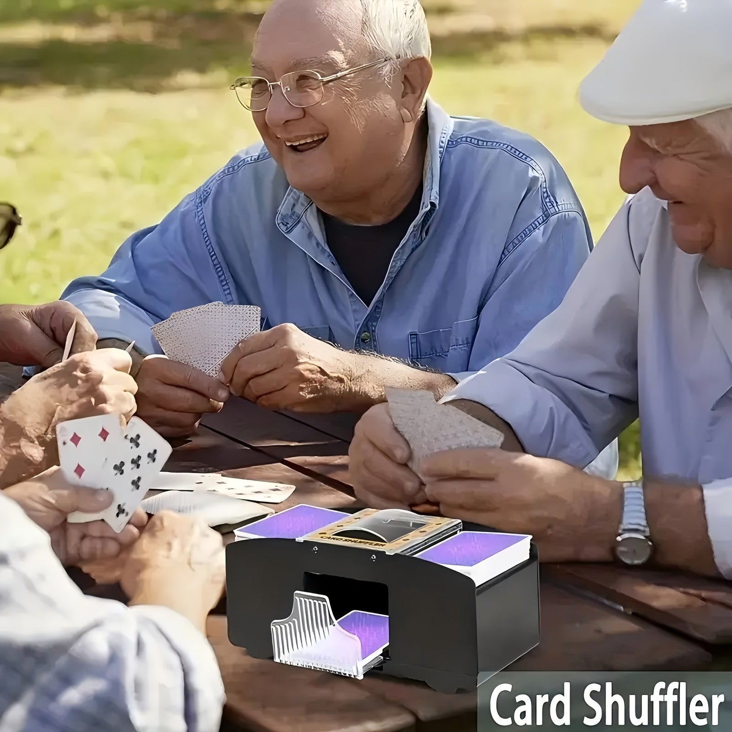 Automatic Card Shuffler 2 4 6 Deck | Battery Powered Transparent Design | Easy One-Button Operation for Poker Family Game Night Card Games | Durable Plastic Ages 14+ Normal Type