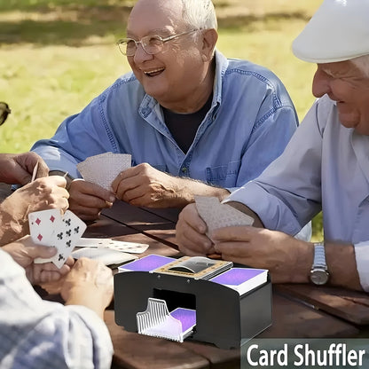 Automatic Card Shuffler 2 4 6 Deck | Battery Powered Transparent Design | Easy One-Button Operation for Poker Family Game Night Card Games | Durable Plastic Ages 14+ Normal Type