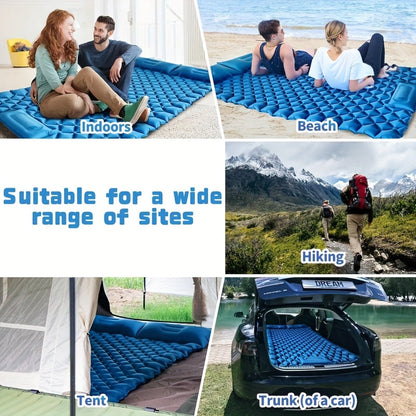 Camping Sleeping Pad Inflatable & Self-Inflating – Ultralight TPU Nylon Mat with Built-In Pump, Single & Double Size for Backpacking, Hiking, Travel