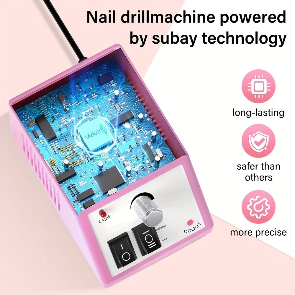 Professional Nail Drill Kit 20000RPM with 6 Drill Bits & 50 Sanding Bands — Electric Manicure Pedicure Machine Low Noise Dual-Hand for Acrylic Gel Natural Nails, Home & Salon Nail File Set, 8-in-1 Option
