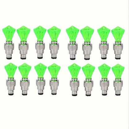 LED Breathing Light Tire Valve Caps – Running Horse & Wind Fire Wheel Light Effect for Car & Motorcycle Wheels