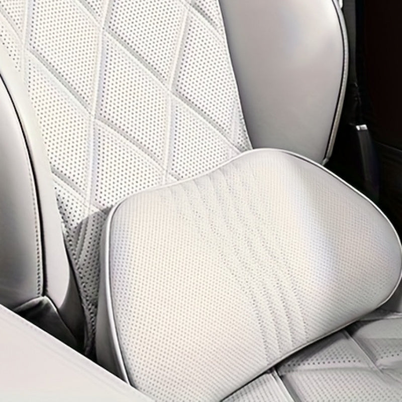 Luxury Car Neck Pillow | Nappa Leather Headrest, Seat Cushion, Neck Support Pillow, Comfortable and Breathable, Lumbar and Neck Support, Exquisite Embroidery, All-Season Universal, Car Interior Decoration Accessories