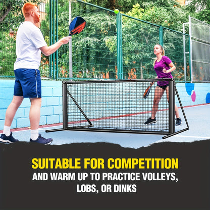 Pickleball Rebounder Net 6x6ft Angle Adjustable – 2-in-1 Practice Rebound Net for Dinks, Volleys & Hits Training, Solo Pickleball Trainer for Indoor Outdoor Backyard & Driveway Use