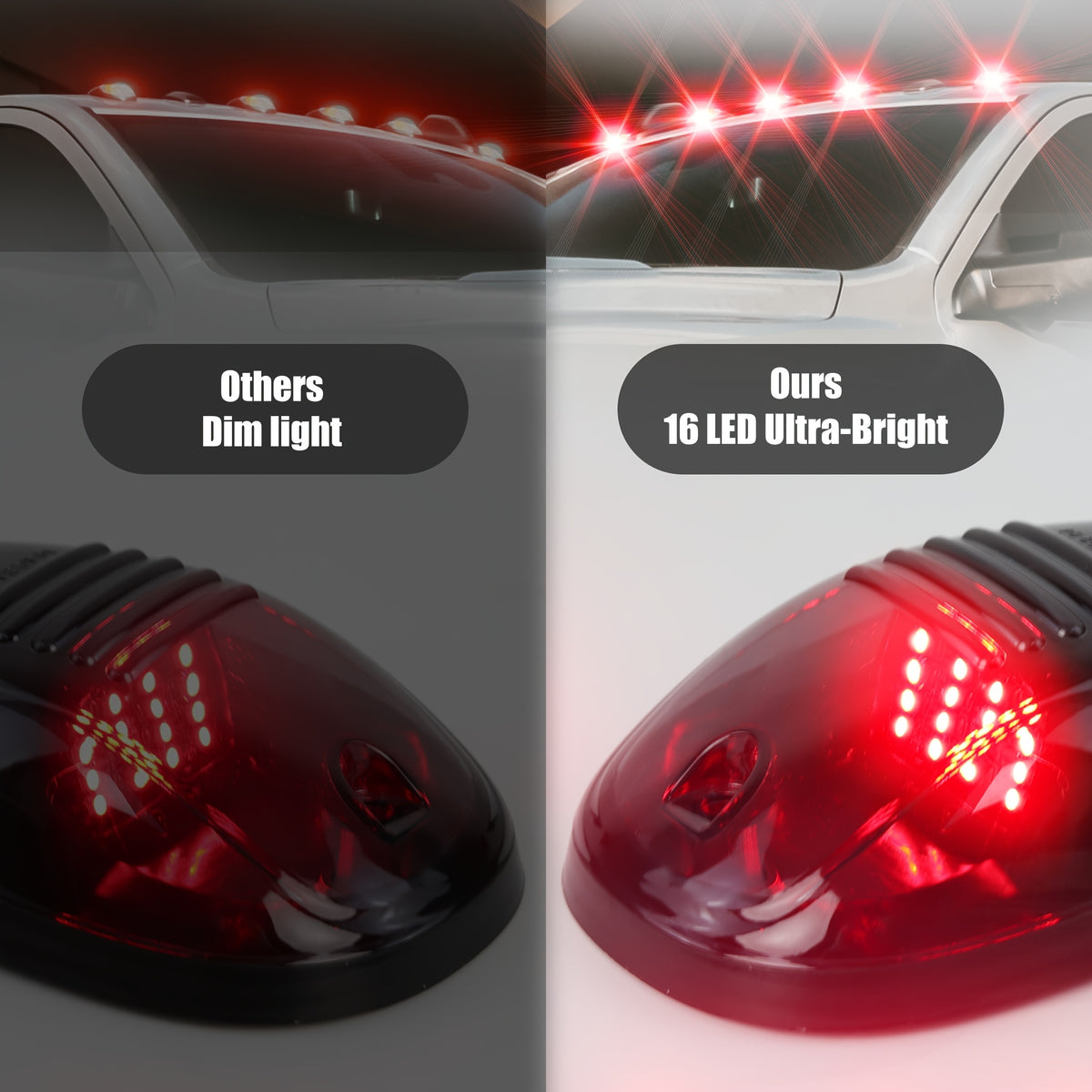 5pcs/Set 16/24 LED Roof Marker Light Bulbs, 12V Super Bright, Sturdy Construction, Easy Wiring Harness Replacement, Fits 2003-2018 1500 2500 3500 4500 5500 Pickup Trucks, Without Battery
