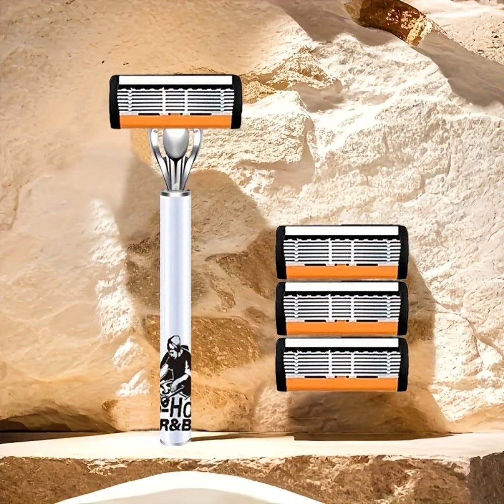 Double Edge Safety Razor Set for Men 72 Blades & 2 Non-Slip Metal Handles – Classic Ultra-Sharp Replaceable Blades for Smooth Close Shave Eco-Friendly Grooming Kit Gift for Him